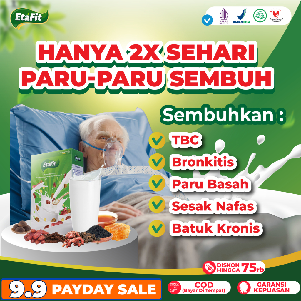 

ETAFIT Obat Detox Paru Paru Infeksi Bakteri Berlendir Paru Basah TBC ASMA Sesak Nafas Bronkitis Batuk Kronis - Susu Kambing Etawa Herbal Pernafasan ASLI 100% Original