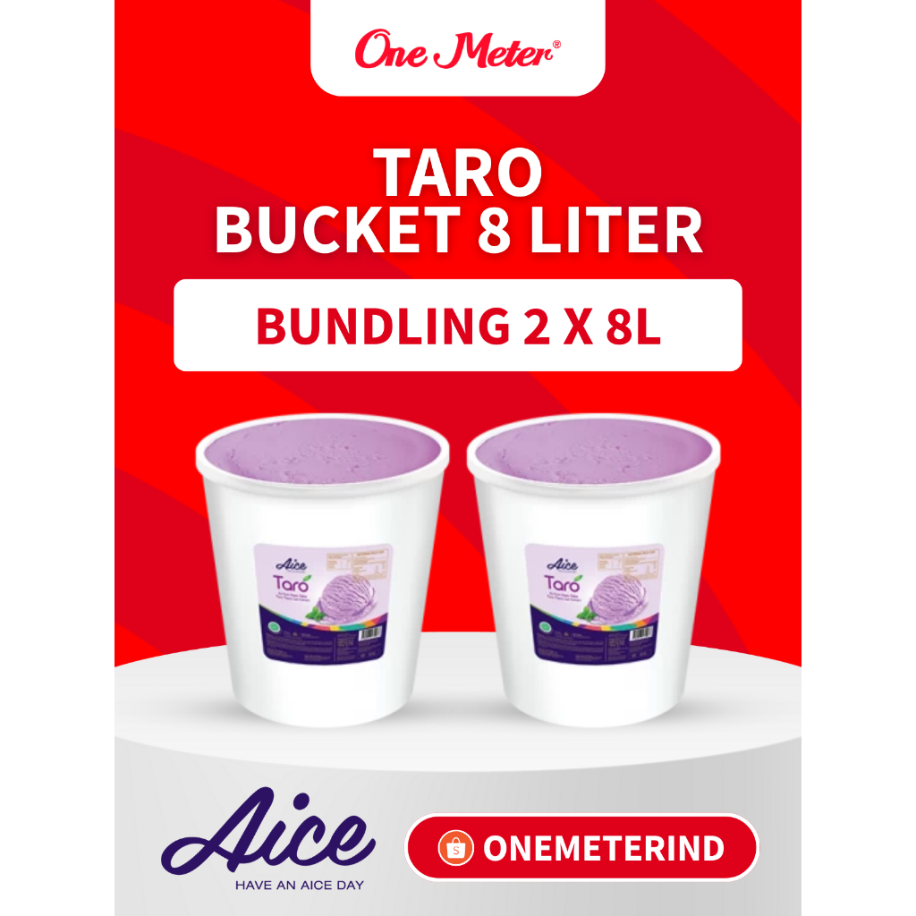 

AICE Es Krim Bucket 8L Rasa Taro – 1 Karton Isi 2 Ember