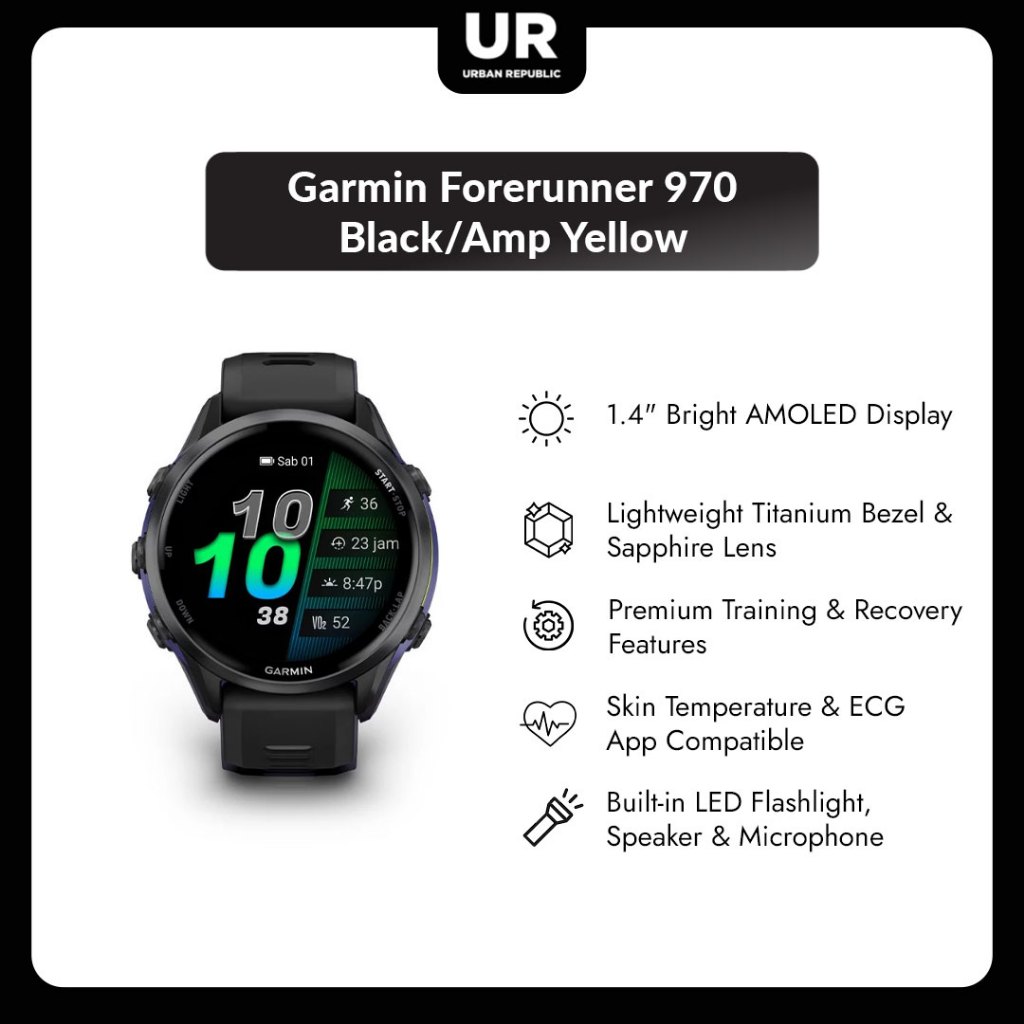 Garmin Forerunner 970 - Black/Amp Yellow
