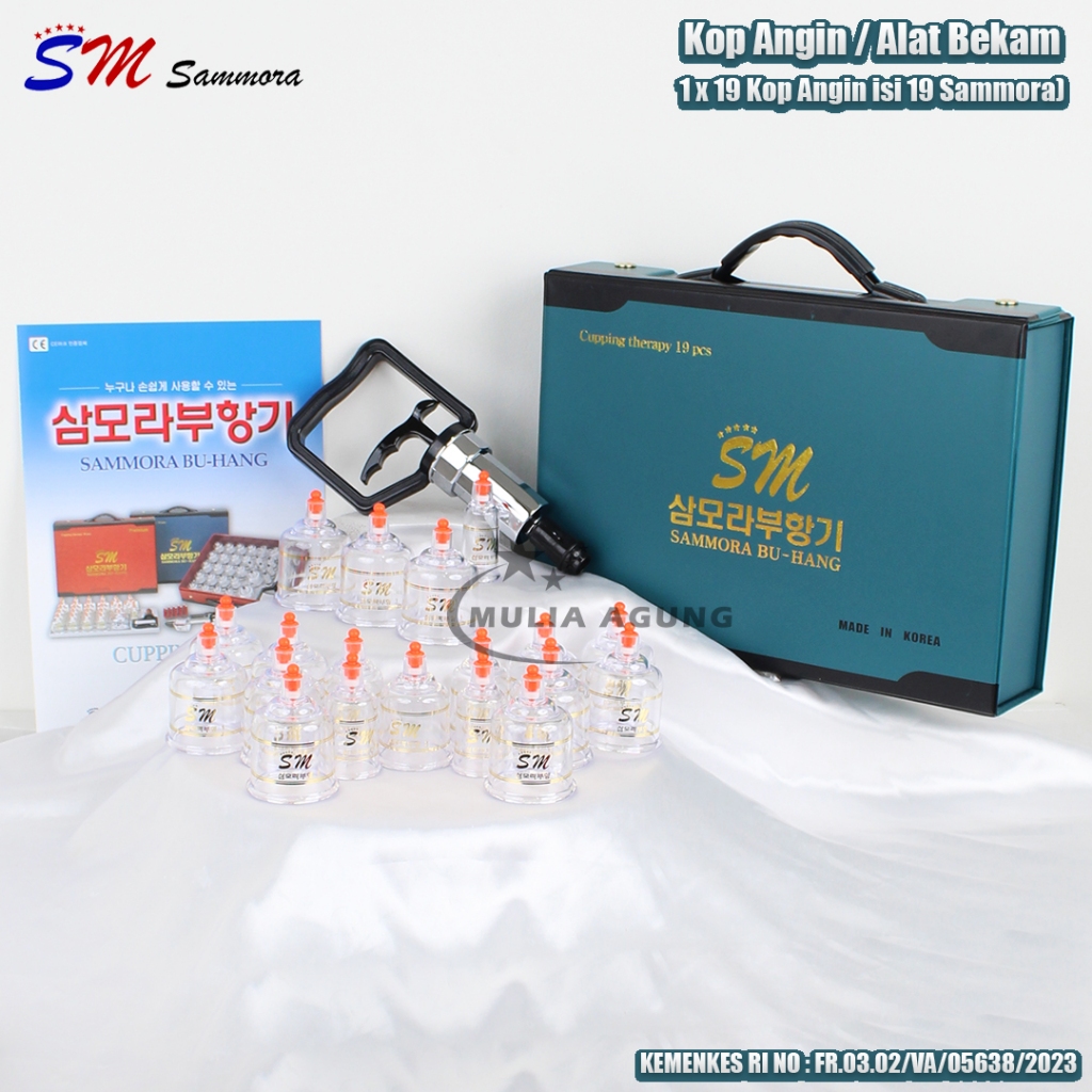 Kop Angin Sammora Korea / Alat Bekam Sammora Bu-Hang Korea isi 19 Biru SM Cupping Murah Berkualitas