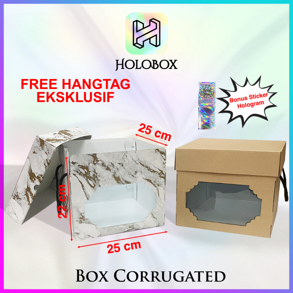 

Kotak / Kue / Packaging / Cake / Box / Murah / Kado / Serbaguna / 25x25x22|A1-25