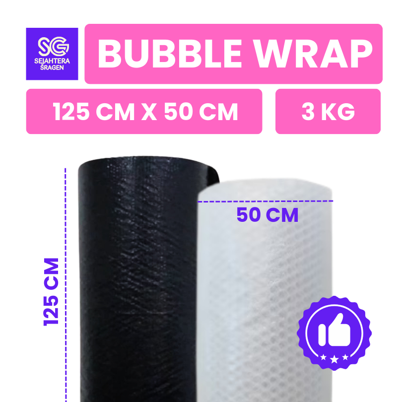 

Bubble Wrap Terlaris 3kg Ukuran 125 x 50 cm