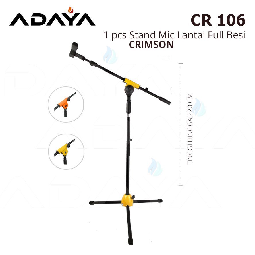 STAND MIC CRIMSON CR 106 HARGA 1 PCS / STANDING MIC / TIANG UNTUK MIC / StandMic Stand Microphone Bi