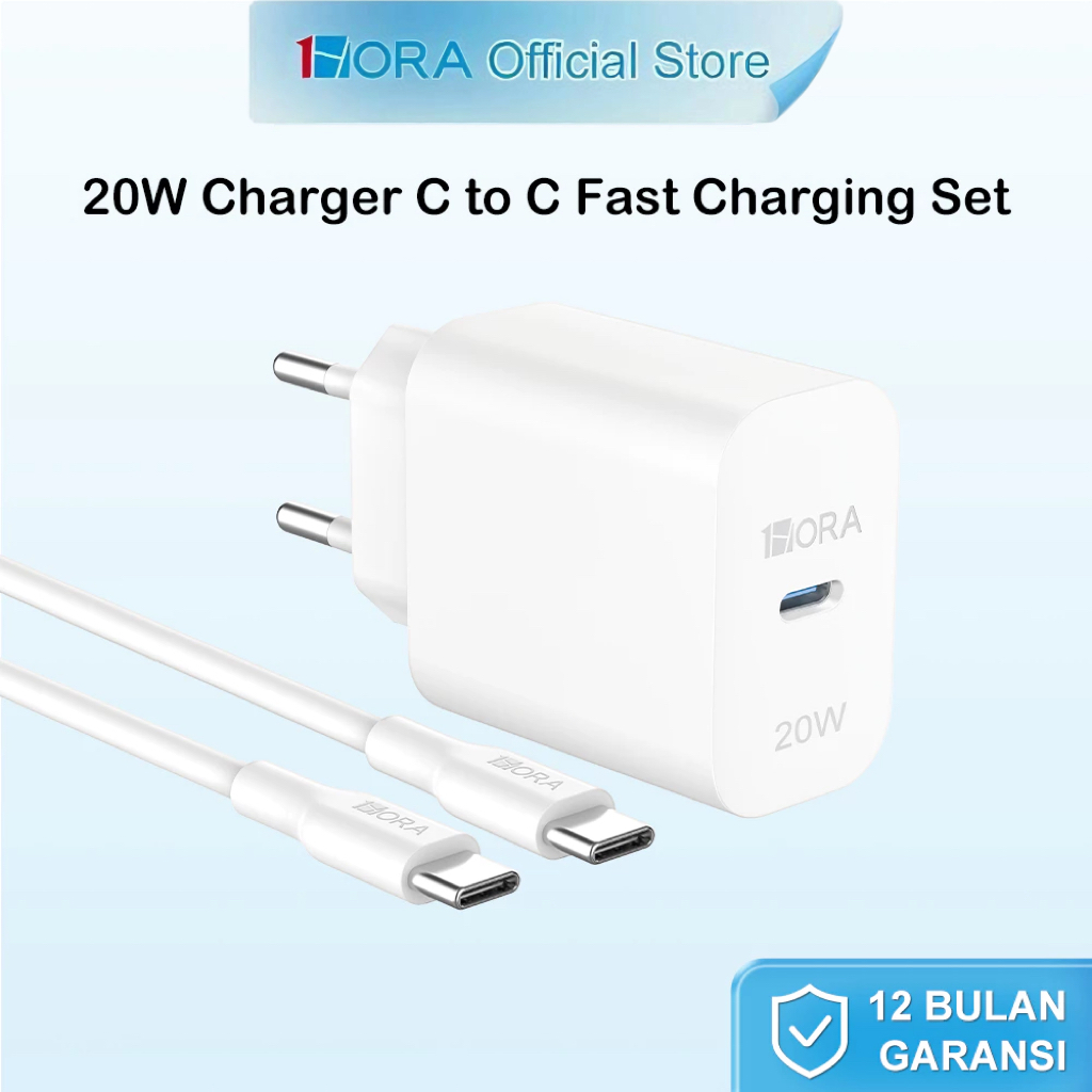 1HORA PD20W Charger Type C Fast Charging Kepala Charger For hp Samsung Note 21 S6 M23 A03 A10 Oppo F