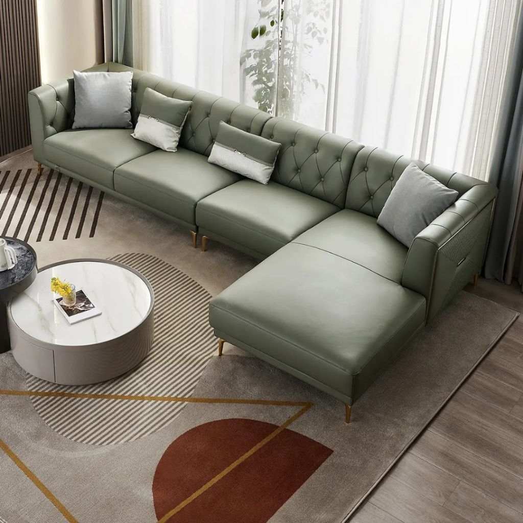 Set sofa ruang tamu modern sederhana | sofa kulit | sofa chesterfield