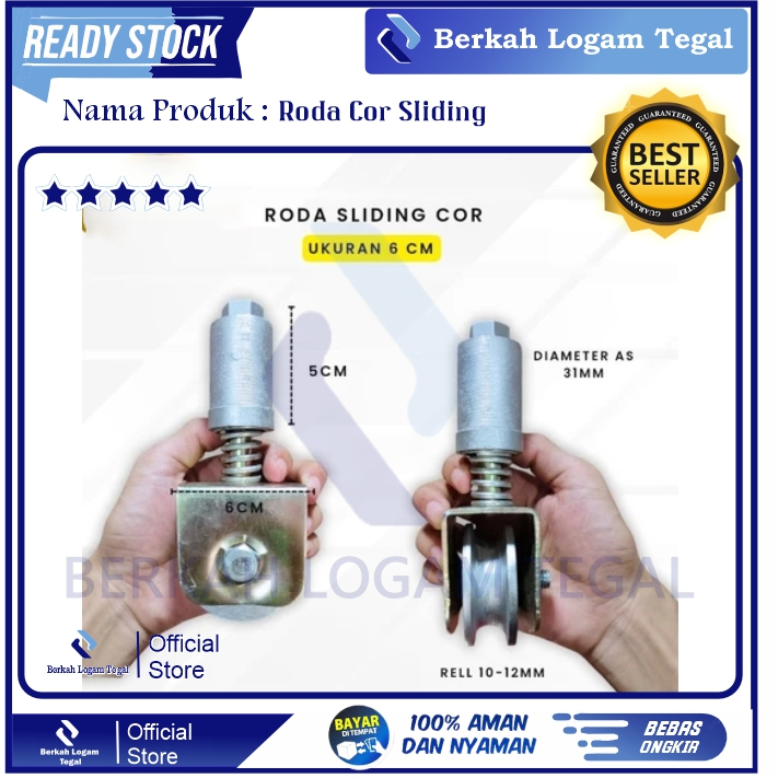 Roda Sliding COR Roda Pintu Pagar 6cm