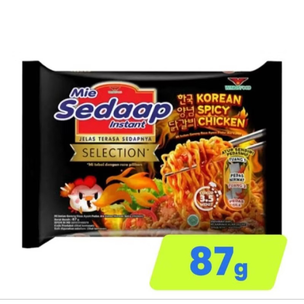

Mie Sedaap SELECTION 87gr / seaweed crunch / mie instant goreng rasa ayam pedas ala korea / korean spicy chicken