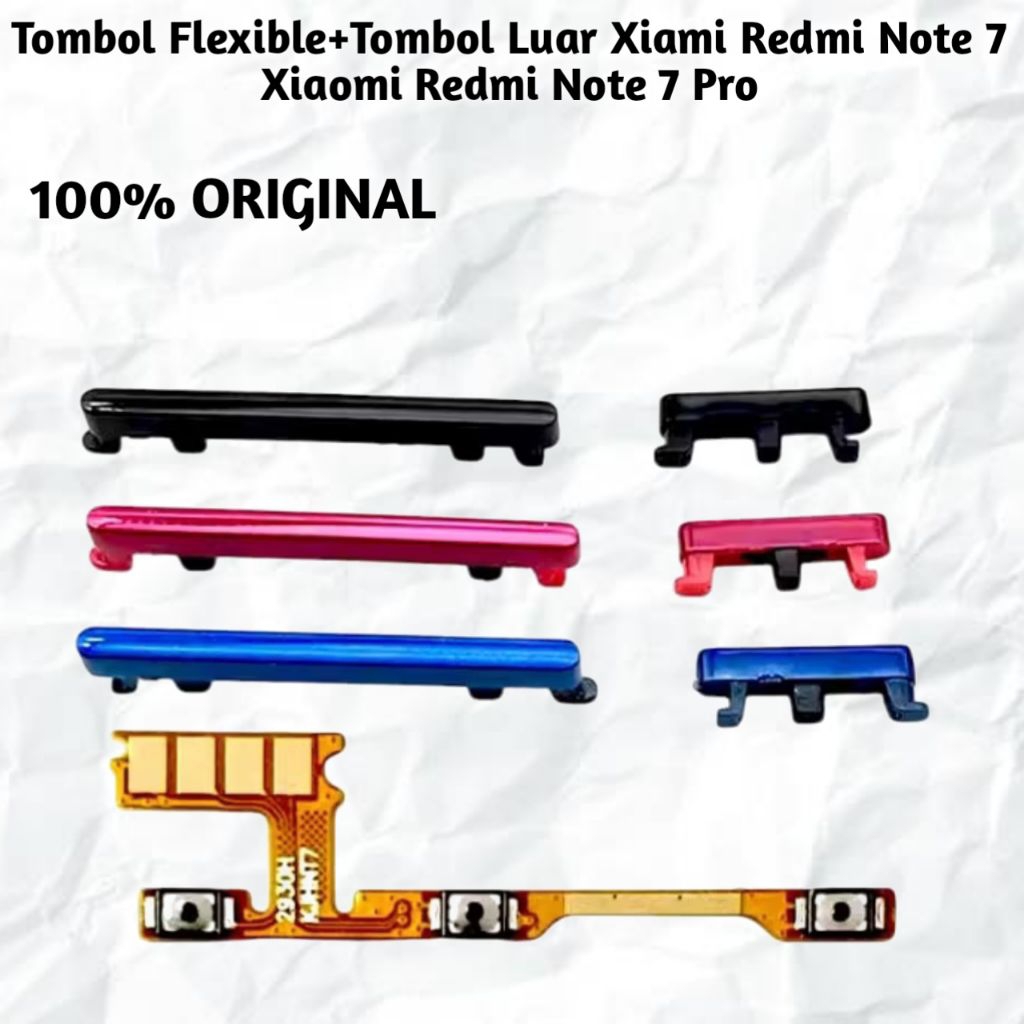 Tombol Flexible Power On Off Volume + Tombol Luar Xiaomi Redmi Note 7 / Redmi Note 7 Pro Original