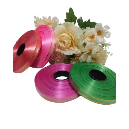 

( Rol 10 Yard ) PITA JEPANG LIST EMAS 3/8 INCH HIASAN KADO HAMPERS SOUVENIR PARCEL