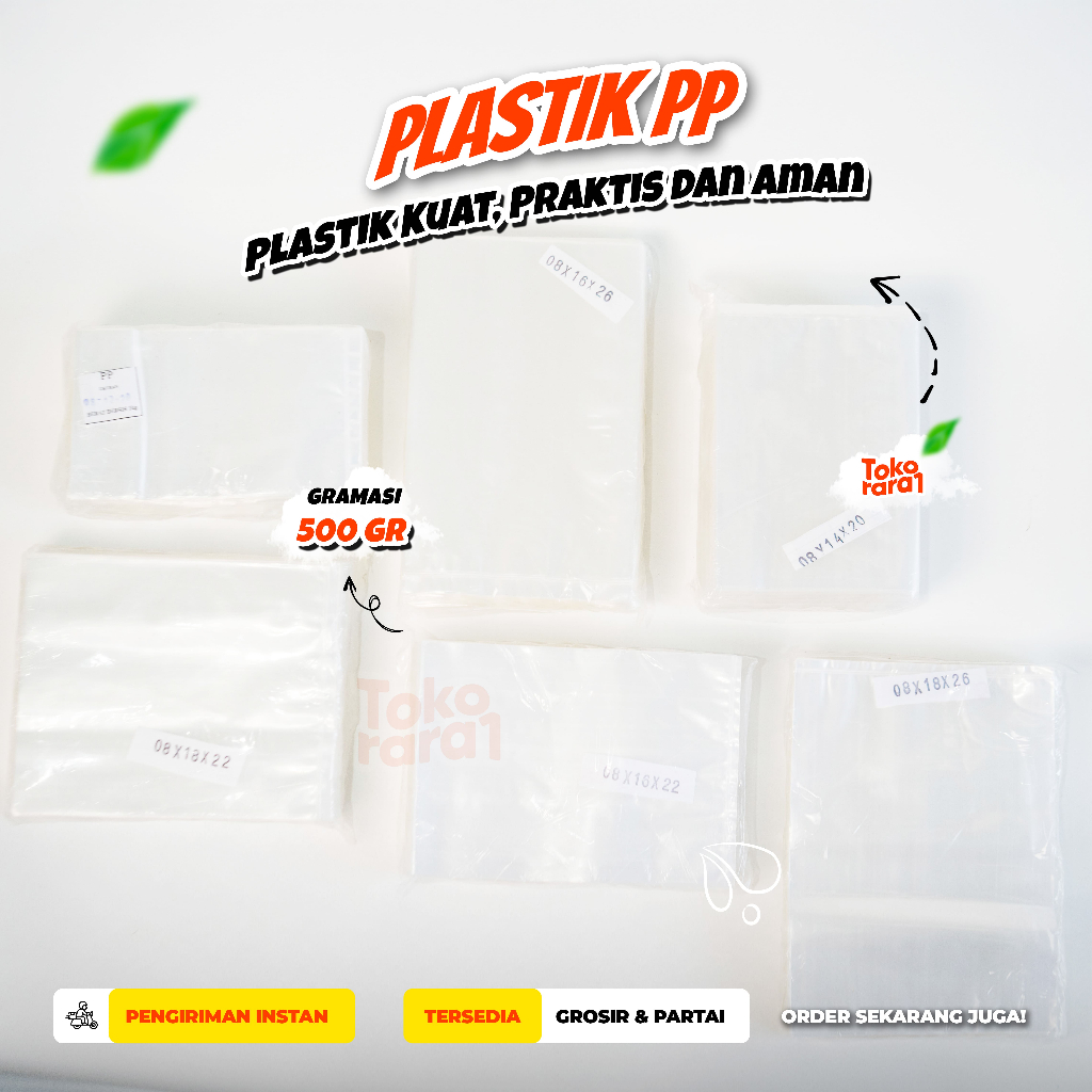 Plastik PP mika tebal / Plastik PP tebal 08 bening / Plastik kemasan makanan ringan