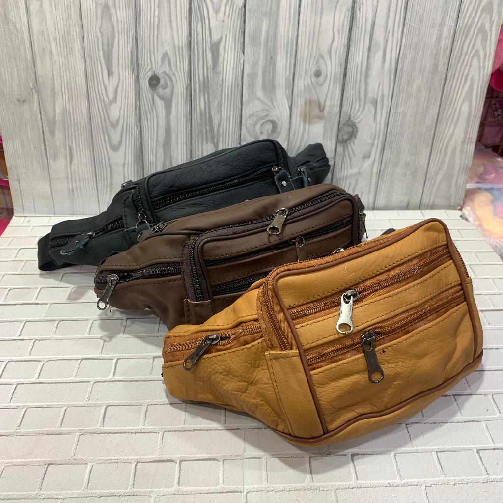 Tas pinggang kulit asli/tas weistbag pria