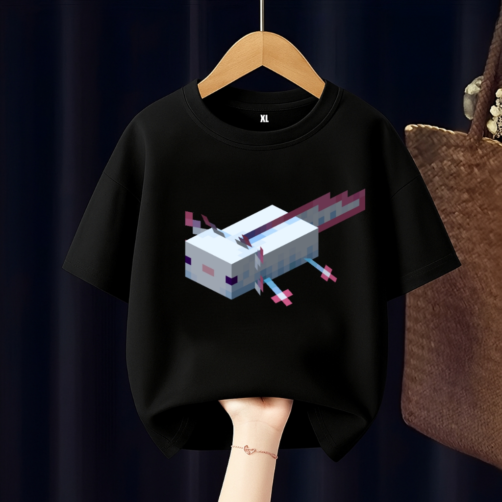 BAJU KAOS ANAK MINECRAFT AXOLOTL FREE CUSTOM NAMA