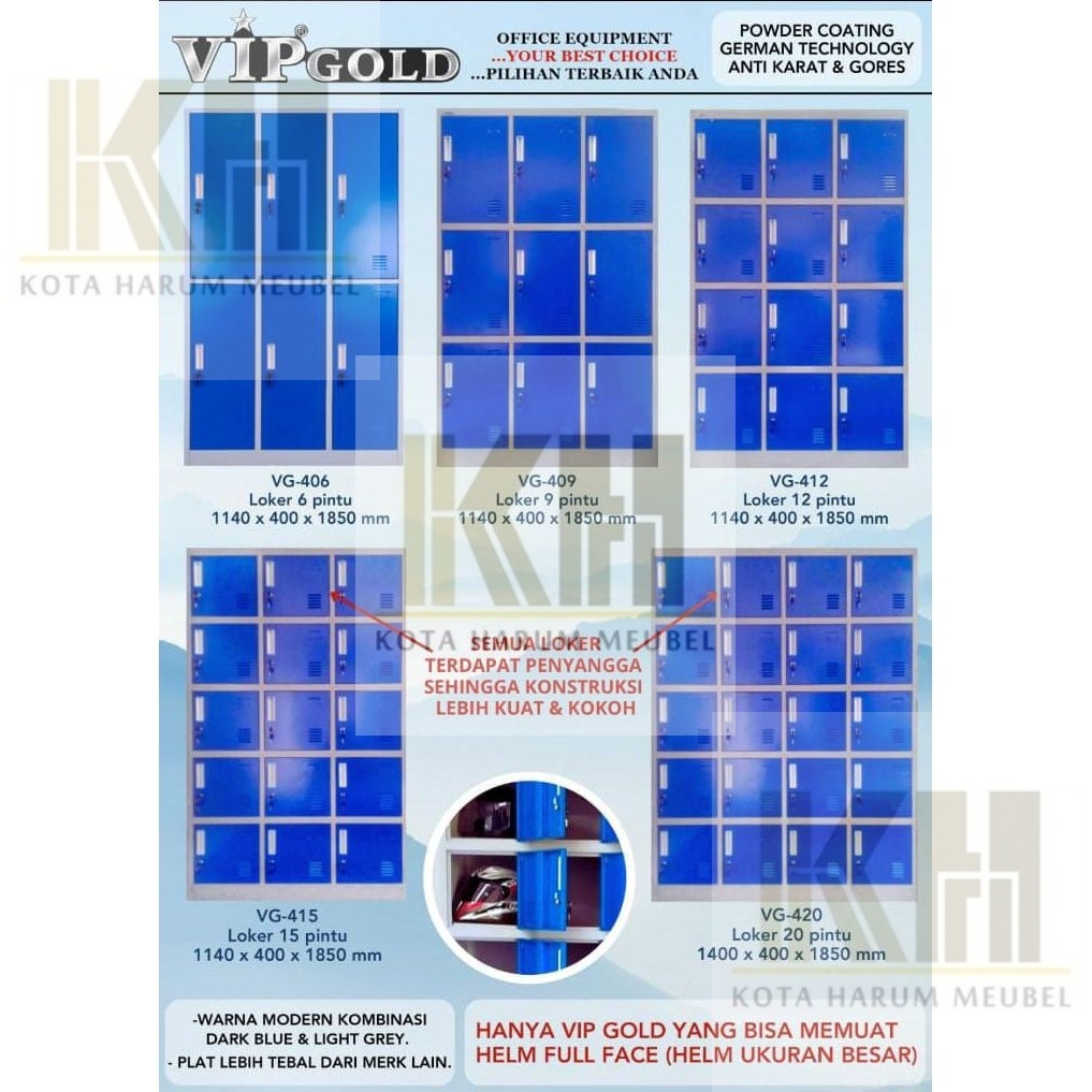 locker loker besi vip gold 6 pintu 9 pintu 12 pintu 15 pintu 20 pintu ukuran besar jumbo vg-406 vg-4
