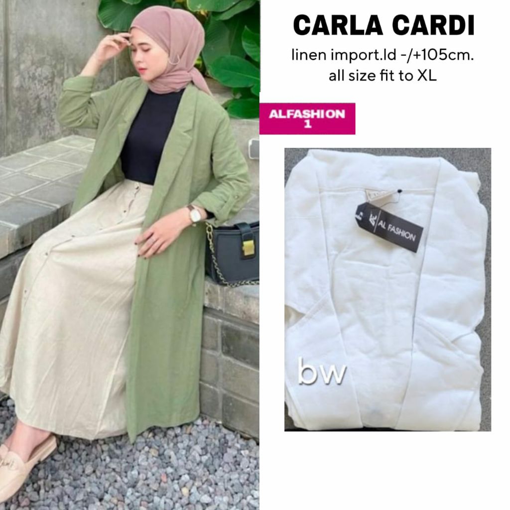 Cardigan Warna Putih Tulang LD 105 Katun Linen Import