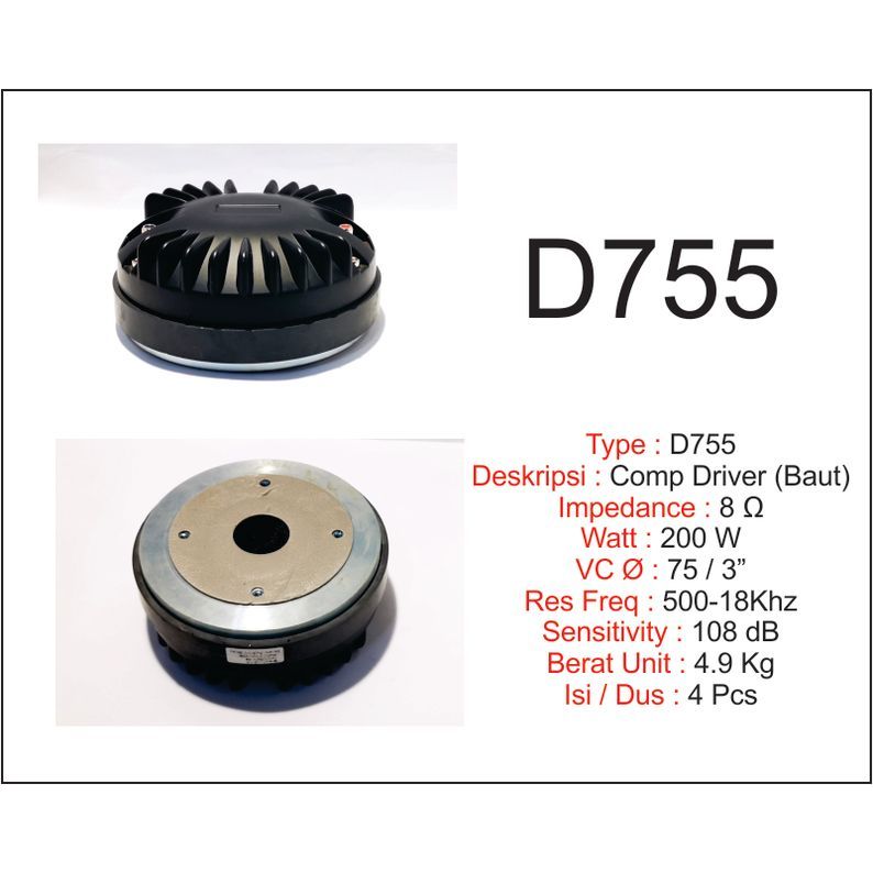 STX - SPK COMPONENT : High Driver, Tweeter, Compresor Driver Merk STX 755