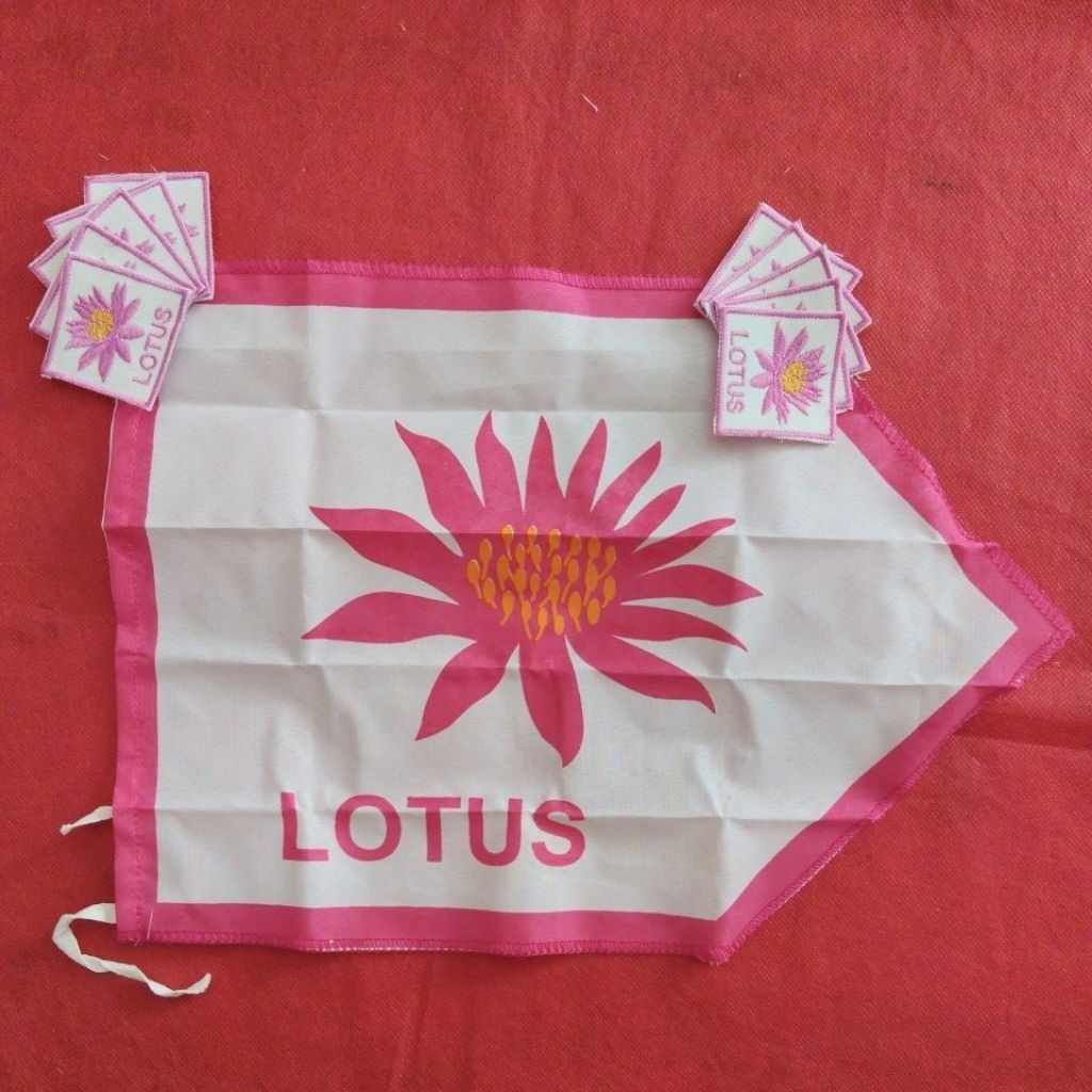 Bet Regu LOTUS  -  Bet Tanda Regu Bunga Lotus Bordir - Badge Regu Pramuka