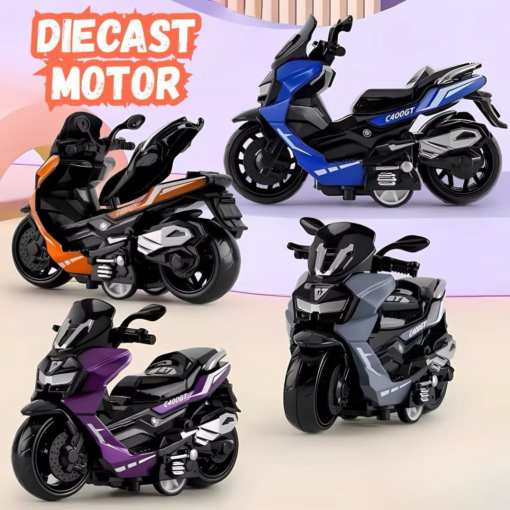 Mainan Anak Diecast Alloy Motor NMAX / Mainan Anak Miniatur Motor Pullback