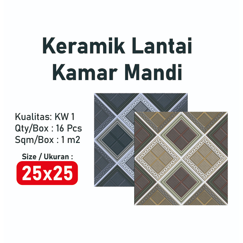 Keramik Lantai Kasar 25x25 / Keramik Lantai Kamar Mandi Keset / Tidak Licin