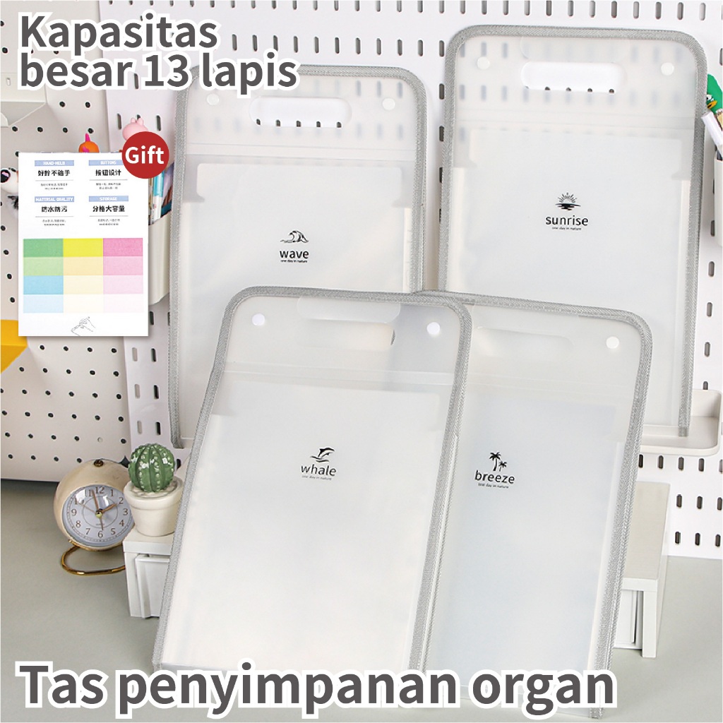

Sederhana File Folder A4 Ukuran Folio Tas Berkas Dokumen Map Folder Bag 13 Sekat Tas Penyimpanan Informasi Tahan Air dan Debu