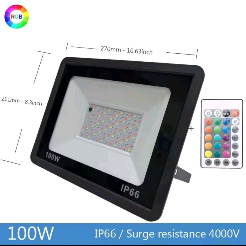 Lampu Sorot / Kap Sorot Tembak RGB Warna Warni Remote Kap Sorot Led RGB Lampu Taman Outdoor Warna