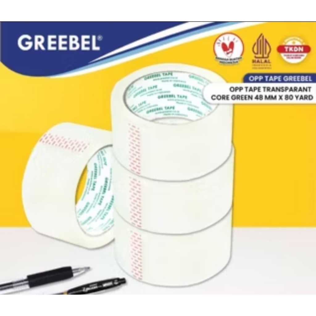 

GREEBEL Lakban Bening / Solatip Bening / Isolasi Bening (48 Mm X 90 Yard)