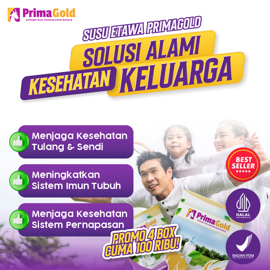

BEBAS NYERI SENDI DAN SESAK NAFAS SUSU ETAWA PRIMA GOLD RASA ORIGINAL PAKET 4 BOX