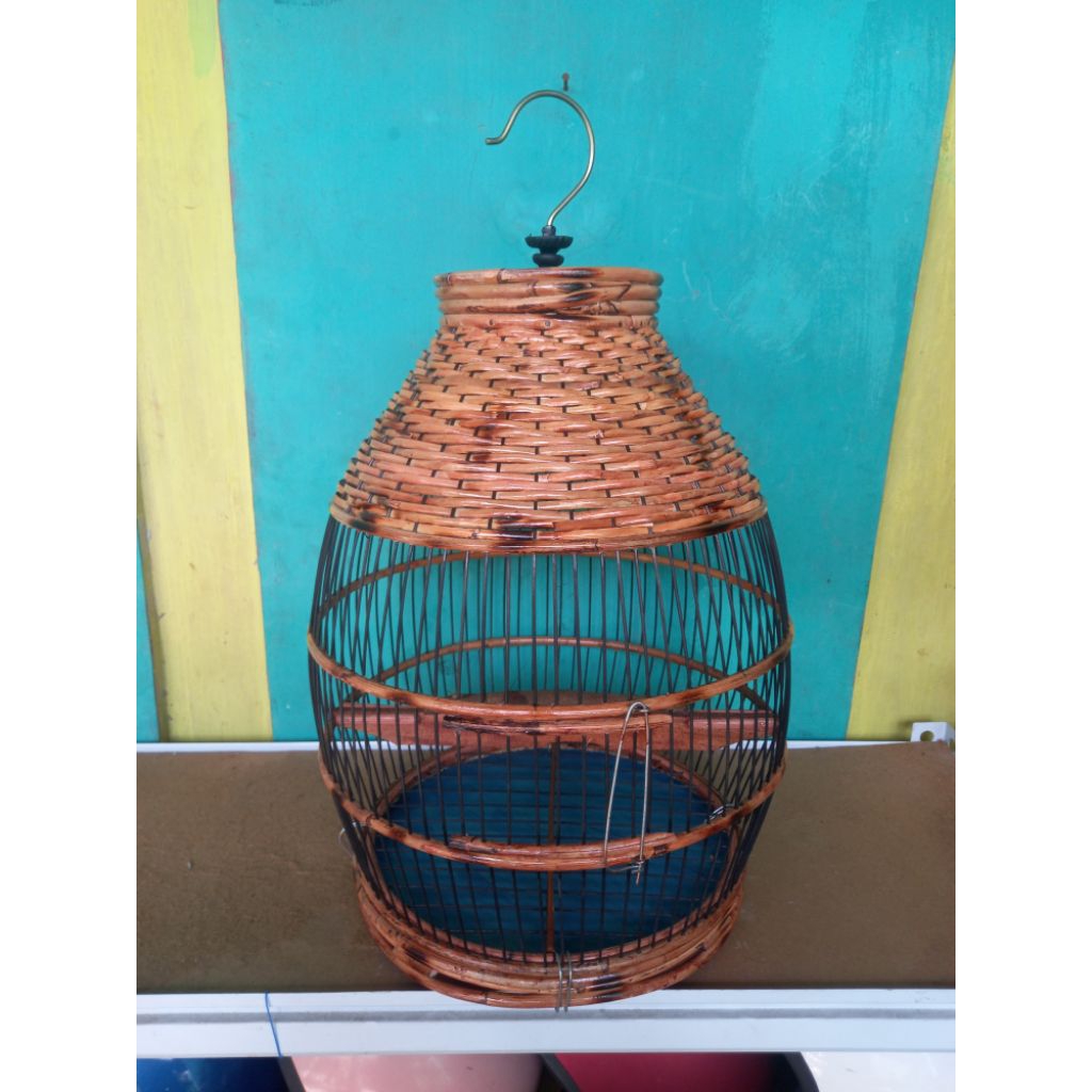 kandang perkutut Sangkar Rotan asli model oval