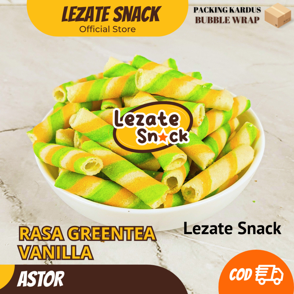 

Astor Mini Greentea Vanilla 100gr Kiloan Murah Enak Manis Renyah / Wafer Roll Kiloan Greentea Vanila Astor Kiloan Barcelona / Wafer Rolls Coklat Blackforest Vanila Lezate Snack WAP SHOP
