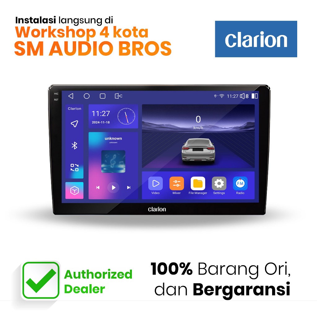 Clarion GL 700 Head Unit Android RAM 6GB ROM 128GB Wireless Apple Car Play dan Android Auto 9 Inch U