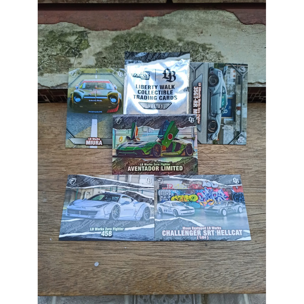 Tarmac LBWK Liberty Walk Collectible Trading Cards Vol. 01 Aventador Parallel Lamborghini Miura Figh