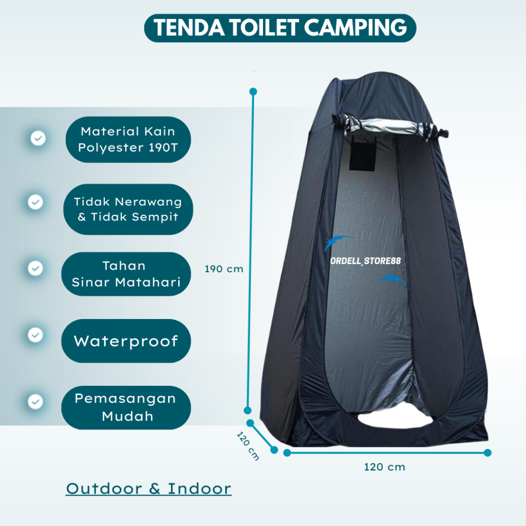 Tenda Toilet Portable Automatic Open Tenda Toilet Camping Lipat