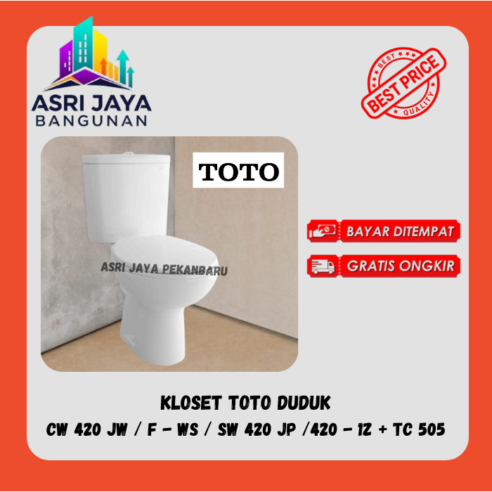 

Toilet Toto / Kloset Duduk TOTO CW 420 JW / F-WS / SW420JP / 420 - 1Z + TCW05 Rough In 500 mm
