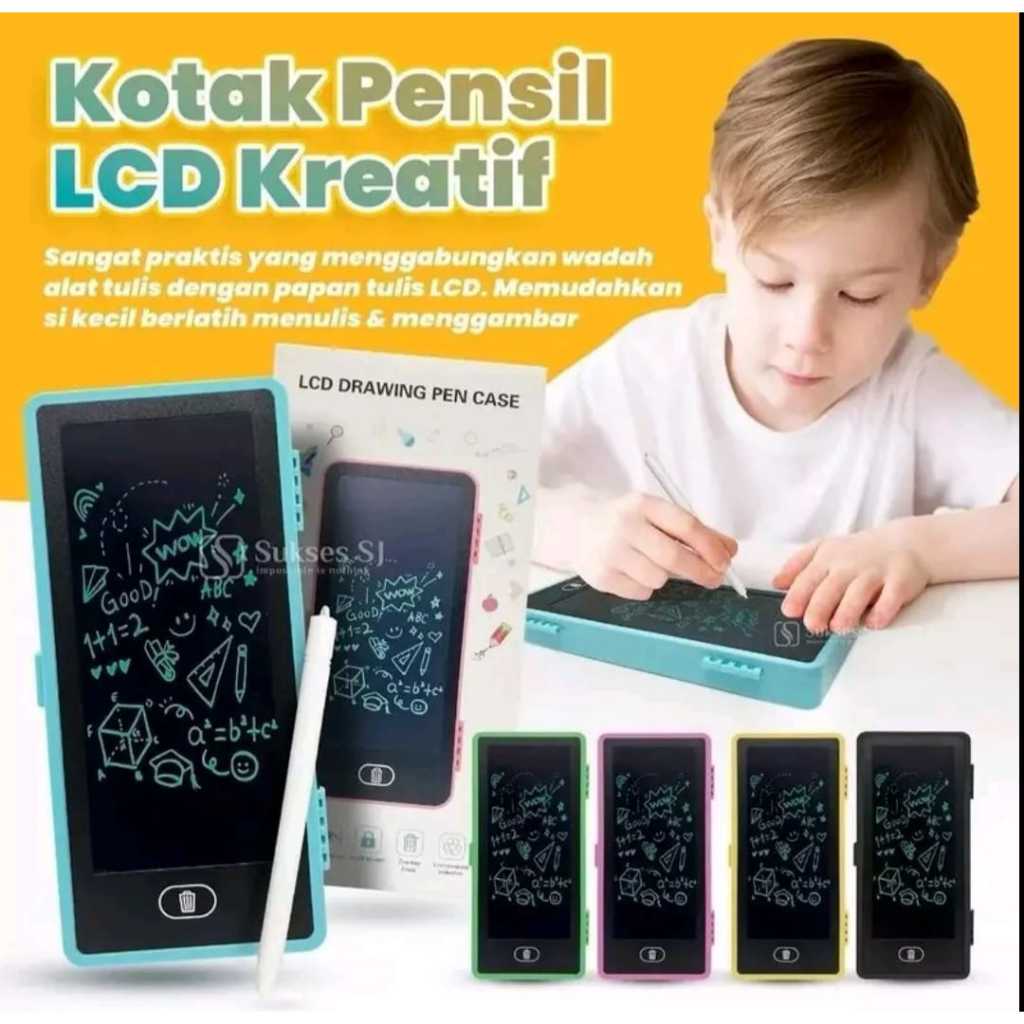 

[COD] Kotak Pensil LCD 2 in 1 Lcd Drawing Writing Case Pencil Menggambar Menulis