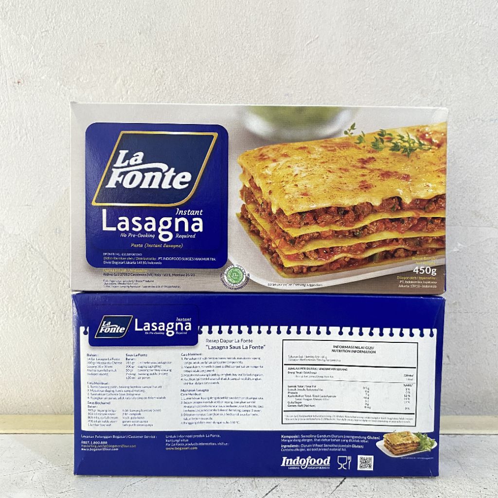 

Lafonte lasagna 450 gram | kulit lasagna | la fonte lasagna