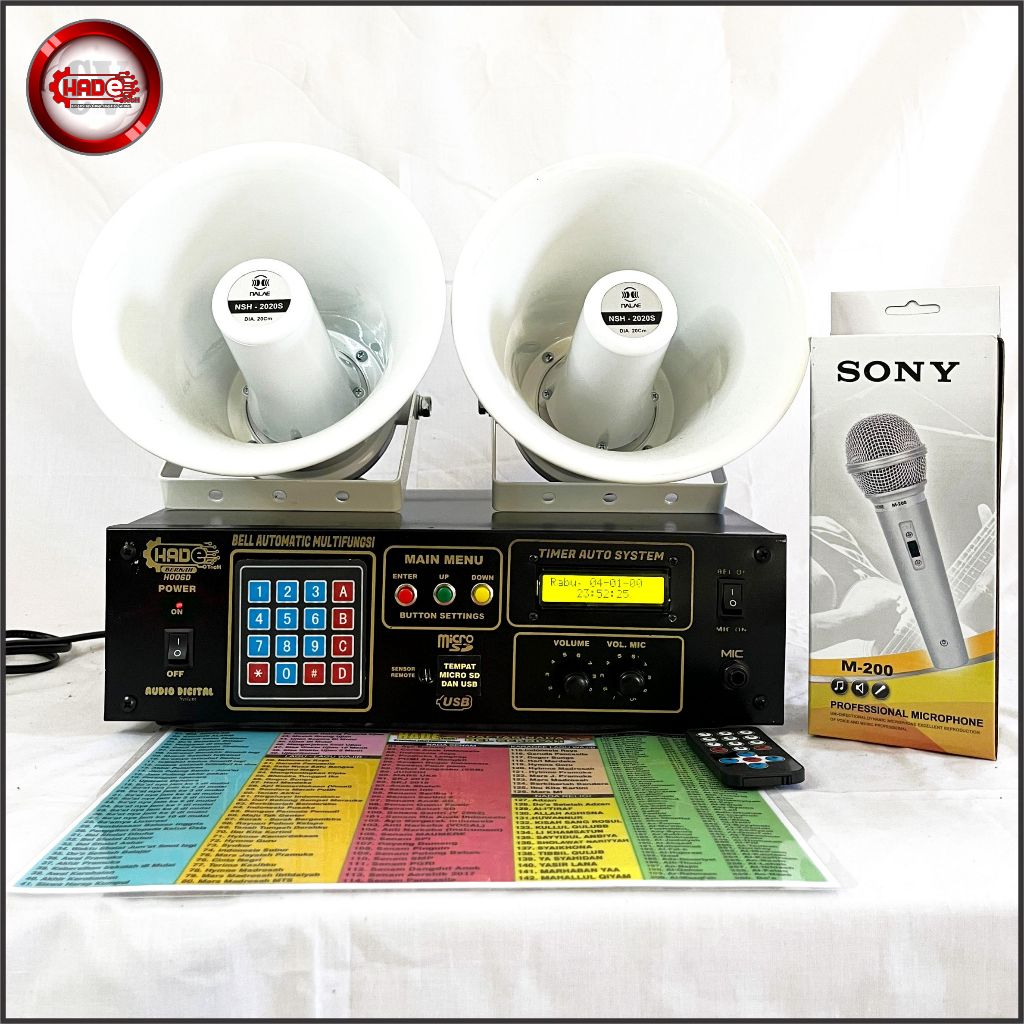 BEL SEKOLAH OTOMATIS 260NADA 2 SPEAKER LENGKAP