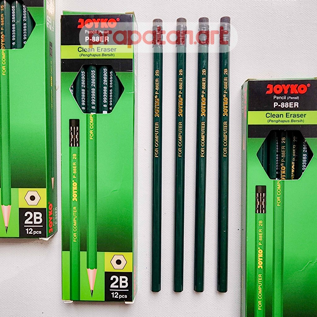 

Pensil Tulis P-88ER With Eraser Joyko 2B | 1 BOX ISI 12PCS | Writing Pencil | Pensil 2B