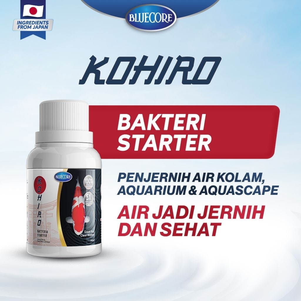 bluecore kohiro bakteri stater kolam ikan & aquarium pengurai amoniak / penjernih air kolam ikan & a