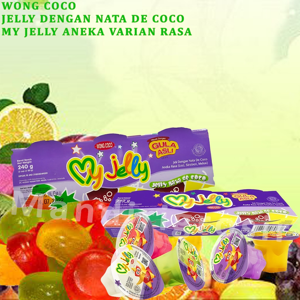 

Jelly Dengan Nata De Coco * Wong Coco * My Jelly Aneka Varian Rasa * 3cup x 240g