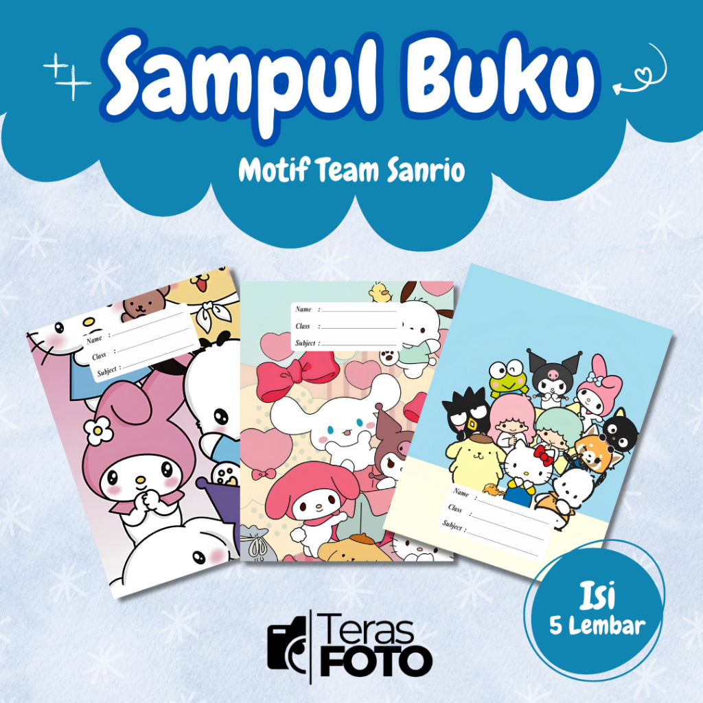 

(Isi 5 Lembar) SAMPUL BUKU MOTIF ESTETIK SANRIO TEAM/ SAMPUL BUKU TULIS SIDU CAMPUS BIGBOSS / SAMPUL BUKU BOOK COVER A5/B5 / SAMPUL BUKU AESTHETIC