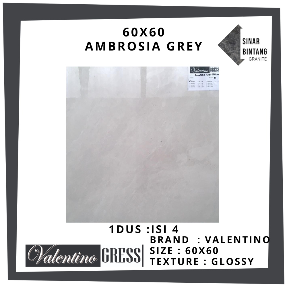 Keramik Ruangan | Lantai 60x60 Ambrosia Grey Valentino