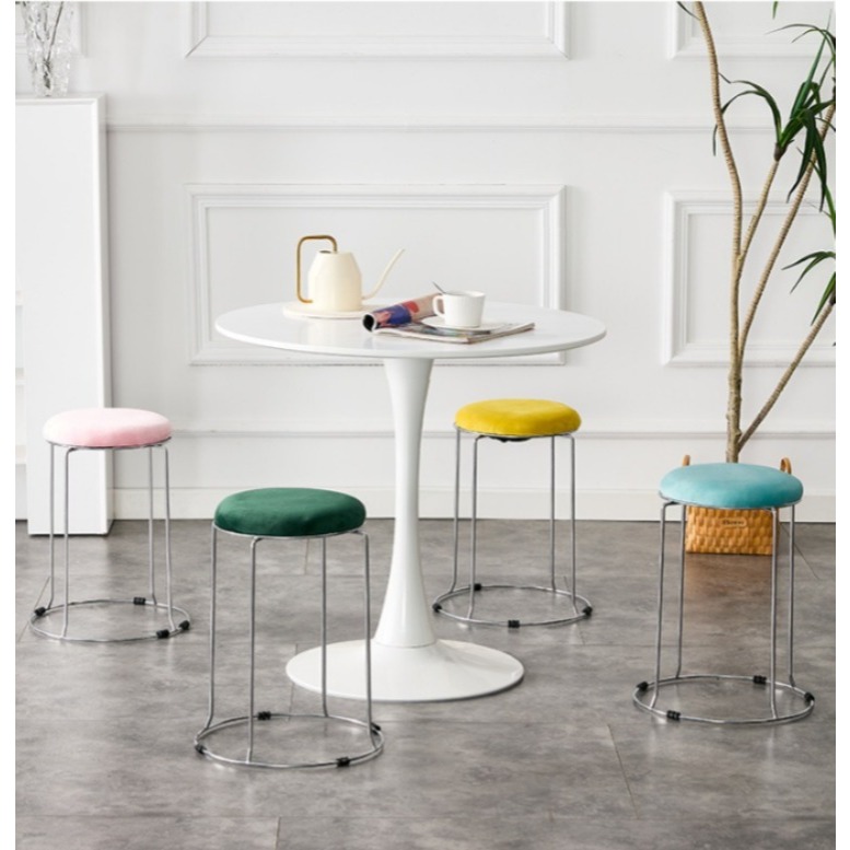 Kursi Bulat Besi Kursi Cafe / Kursi Plastik / Kursi Bakso Plastik / Kursi Bulat Bangku Baja Makan / 