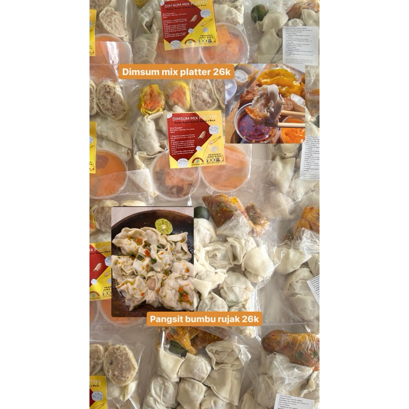 

pangsit bumbu seblak & dimsum mix platter