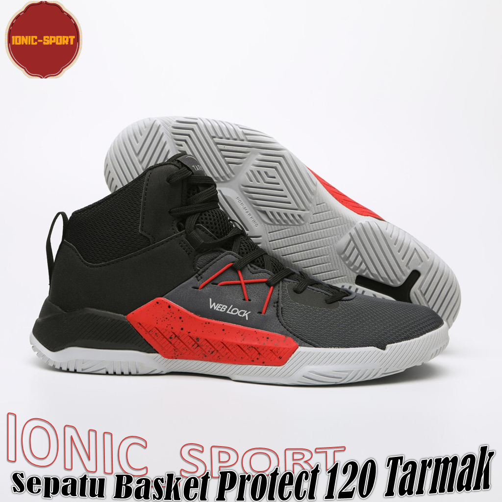Sepatu Basket Dewasa Unisex Tarmak Beginner Protect 120 Shoes Fashion Olahraga Basketball - Hitam Me