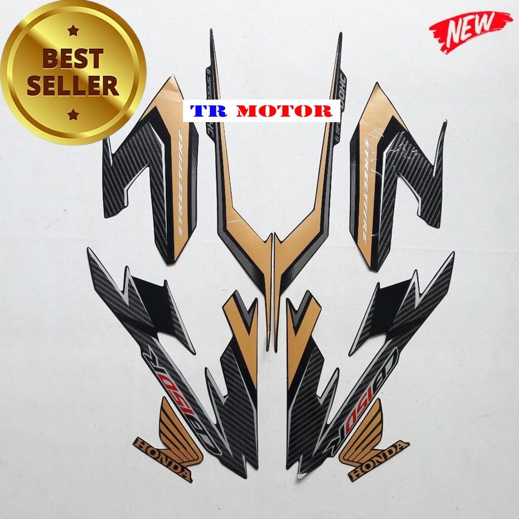 Striping Stiker Polet list motor cb150r cb 150 r 2017 2018 full hitam lis gold list body standar