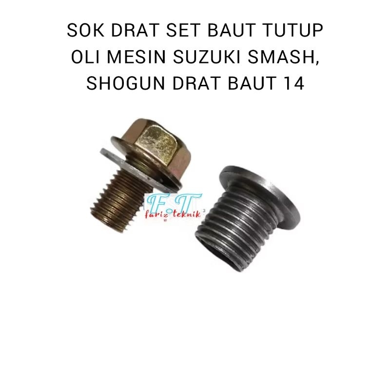 sok drat bosh drat set baut tutup oli mesin bawah motor suzuki smash shogun m14 × m10