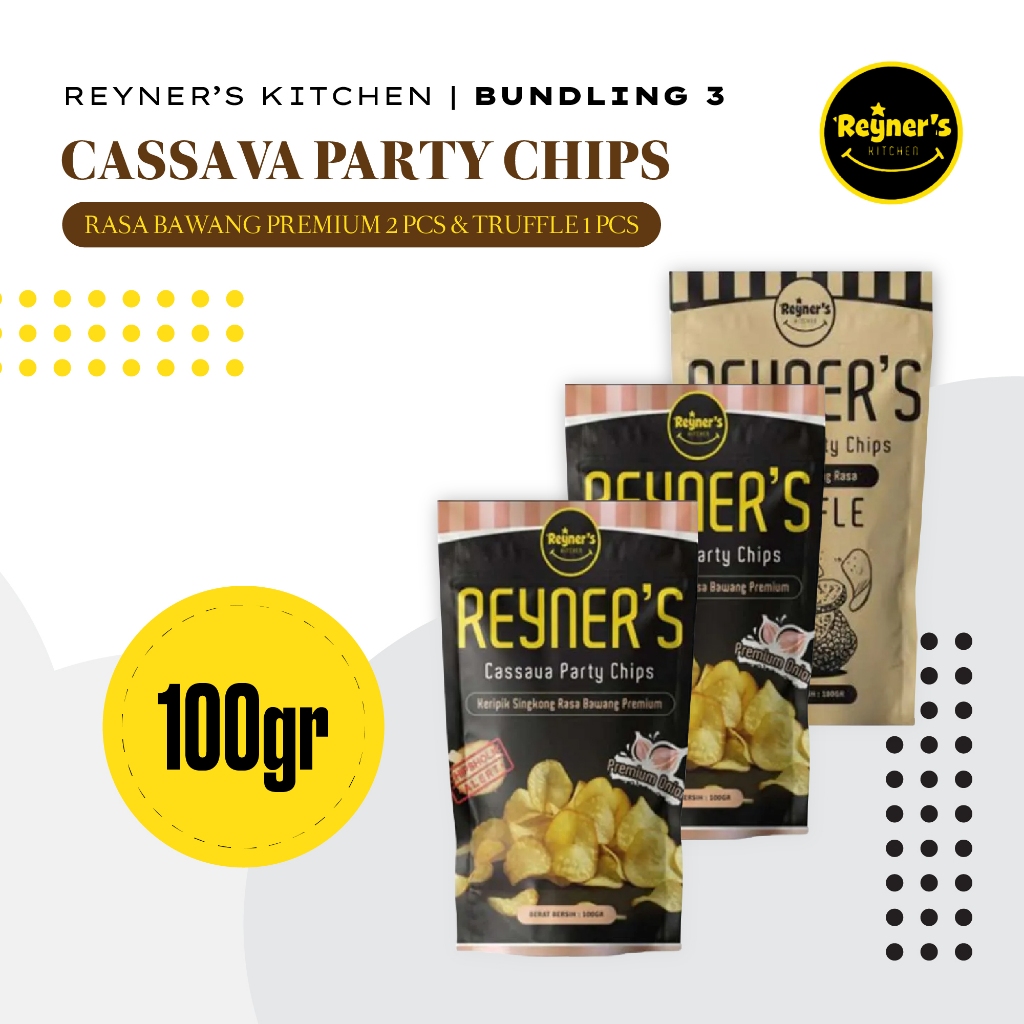 

Reyner's Bundling 3 (2 Onion Cassava Chips and 1 Truffle Crispy Cassava Chips)