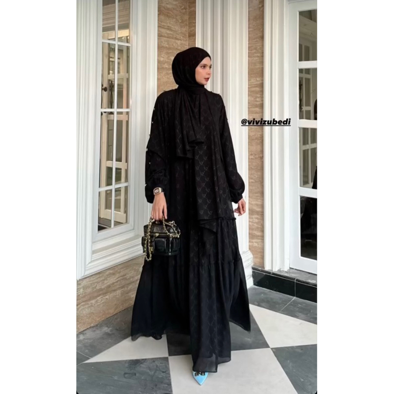 VZ Signature Embossed Dress - Black - PRELOVED 