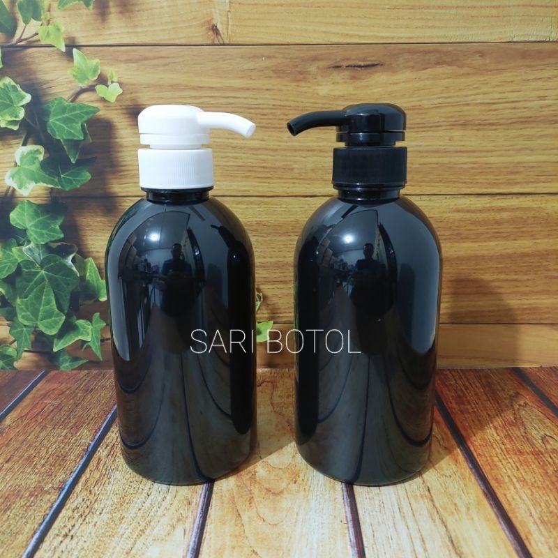 BOTOL PUMP 500ML HITAM TEBAL NECK 33 / BOTOL SABUN 500 ML HITAM TEBAL N33