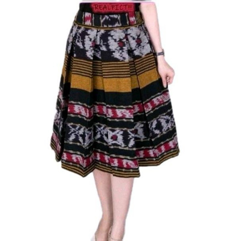 Rok Payung Tenun Rok Wiru Wanita Katun Santai Pendek Tenun Motif Rok Tenun Wanita Rok Bawahan Rok Na