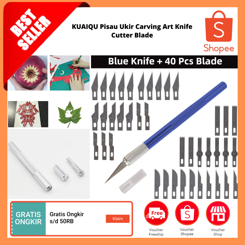 

Pisau Ukir Carving Art Knife Cutter Blade / Pisau Ukir Pemotong Kertas Kerajinan Seni Kayu